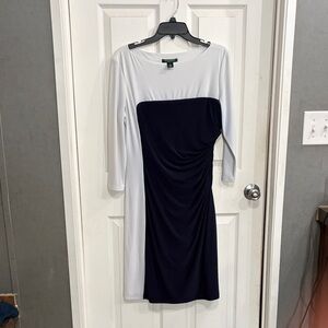 Ralph Lauren Black and White Long Sleeve Dress